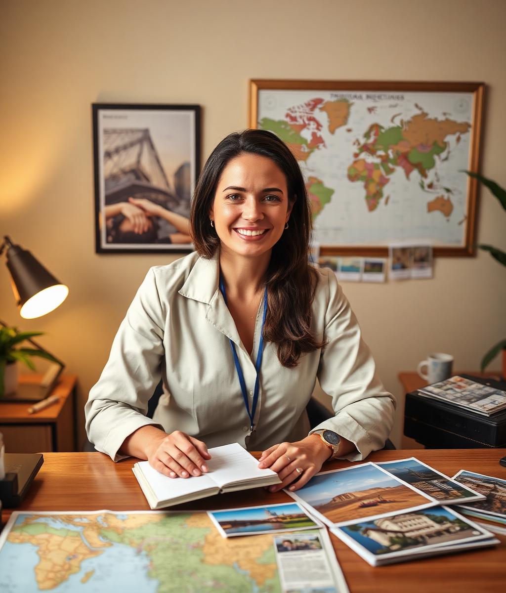 Meridian travel specialist at her desk